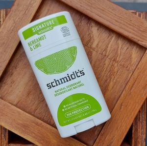 Schmidts bergamot & lime natural deodorant aluminum salts/no artificial frag.
